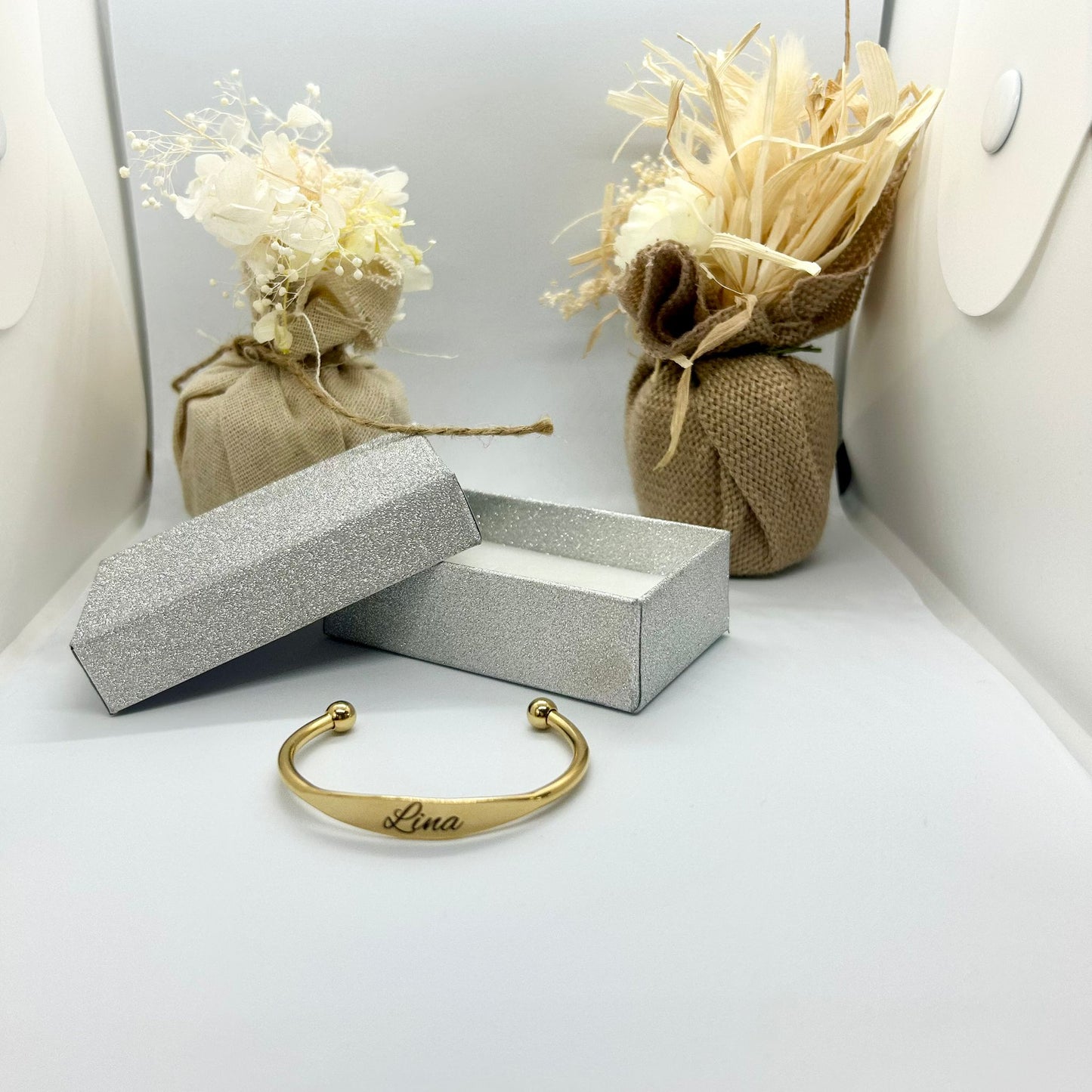 Jonc Naissance Personnalisé – Or ou Argent