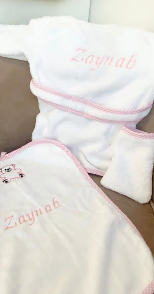 Peignoir bébé 3 pièces / enfant 2 pièces personnalisé