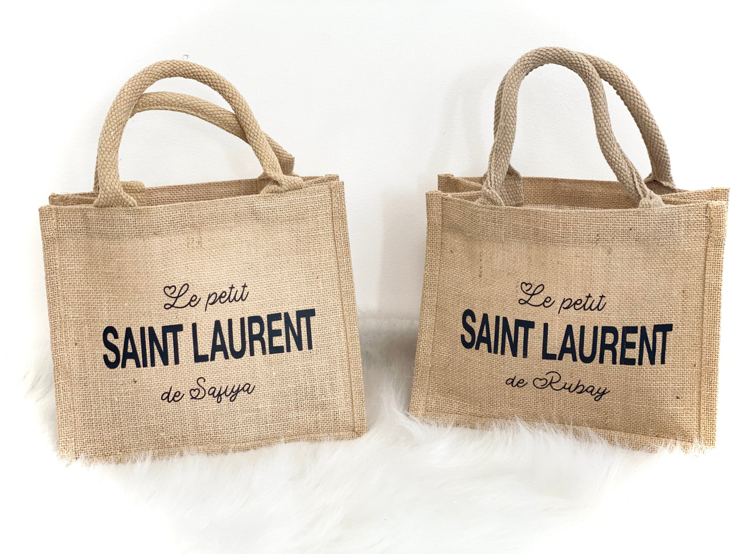 Petit sac en jute à personnaliser