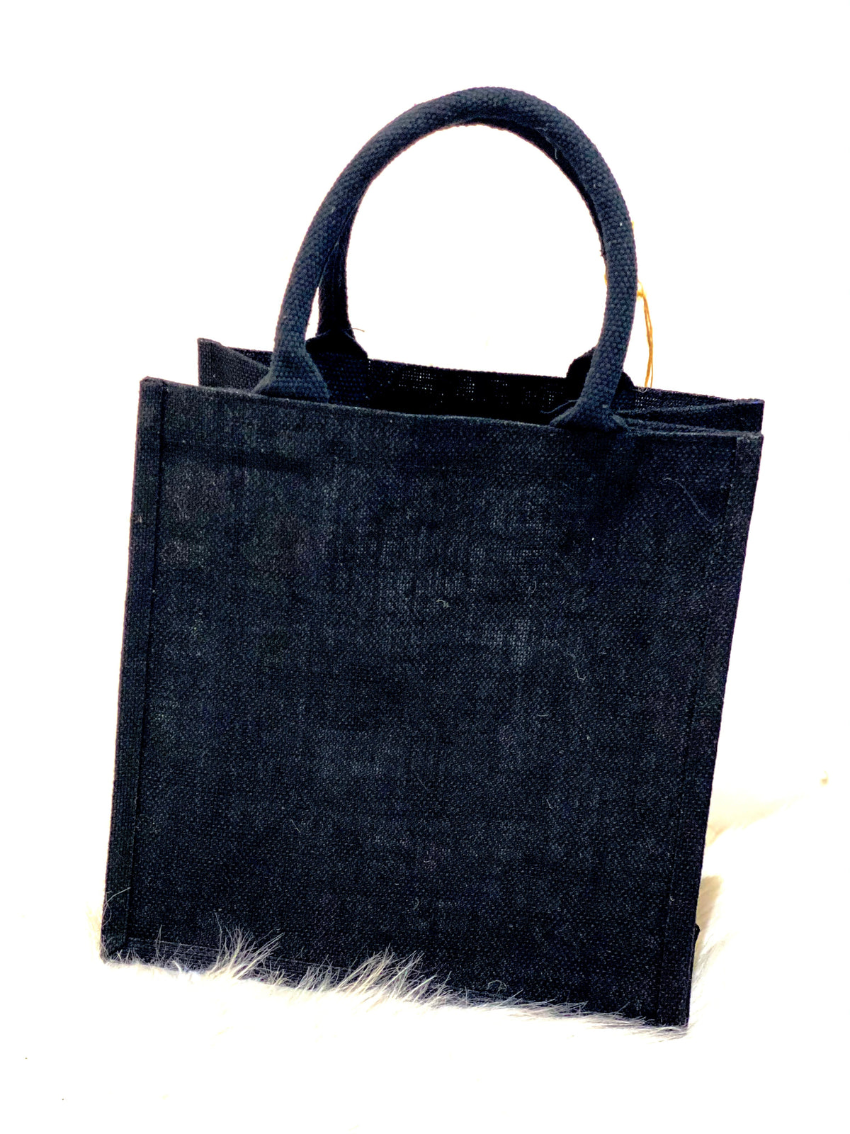Sac en Jute Noir Personnalisé – Format Intermédiaire