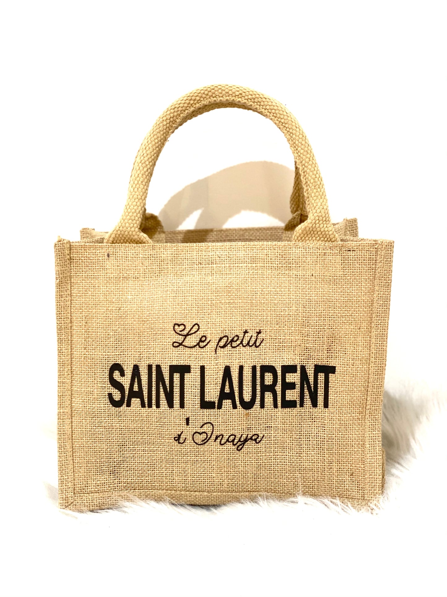Petit sac en jute à personnaliser