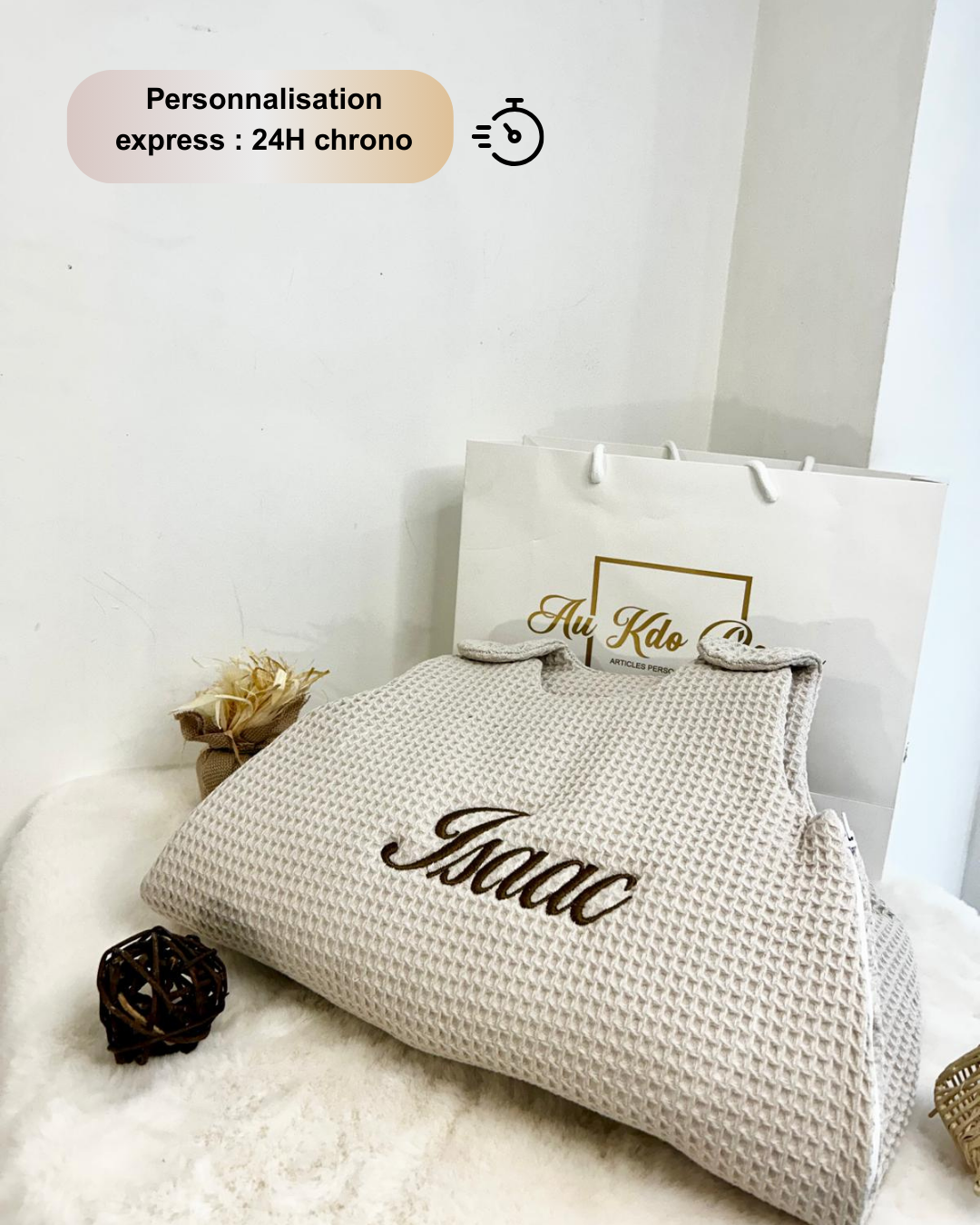 Gigoteuse en coton nid d’abeille - AU KDO PERSO