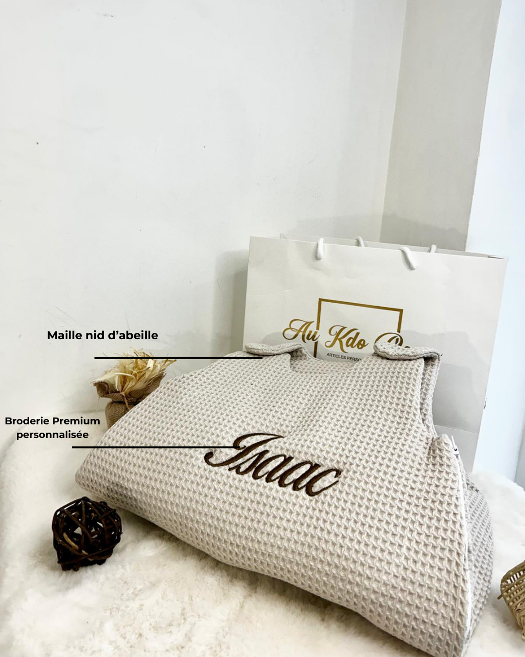 Gigoteuse en coton nid d’abeille - AU KDO PERSO