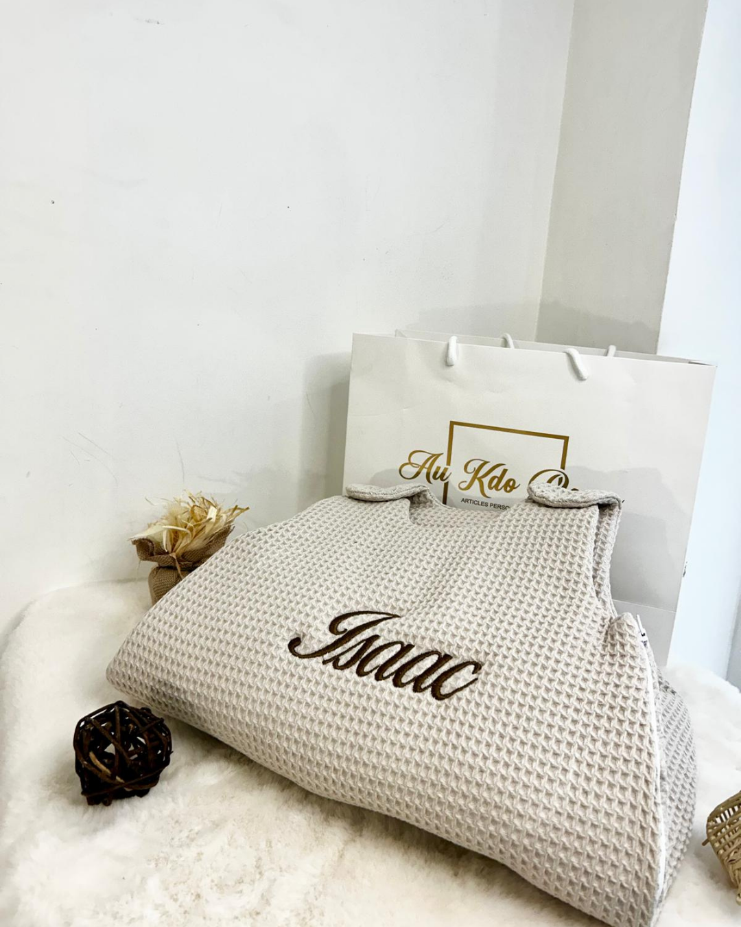 Gigoteuse en coton nid d’abeille - AU KDO PERSO