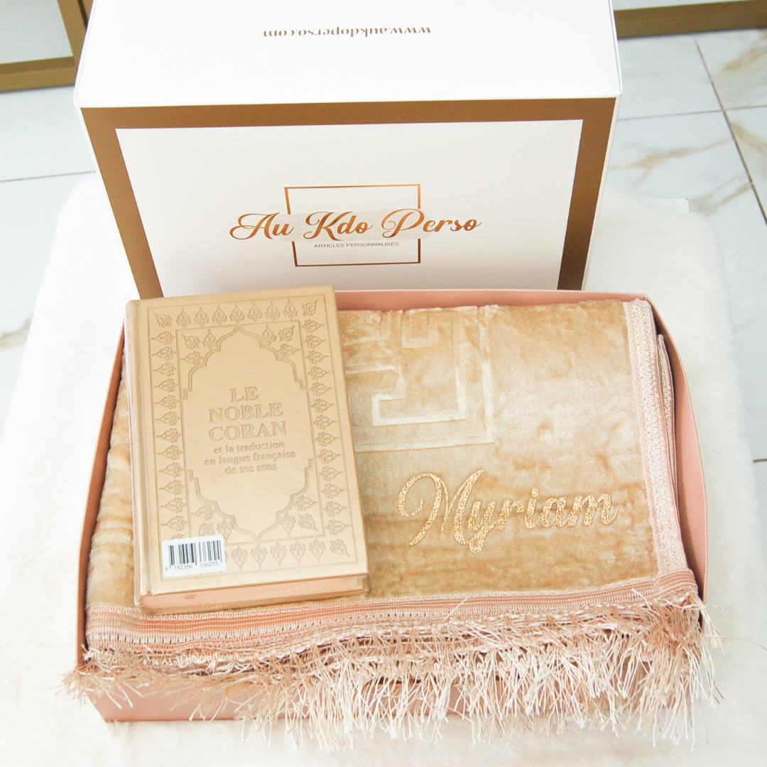 Coffret tapis de prière personnalisé