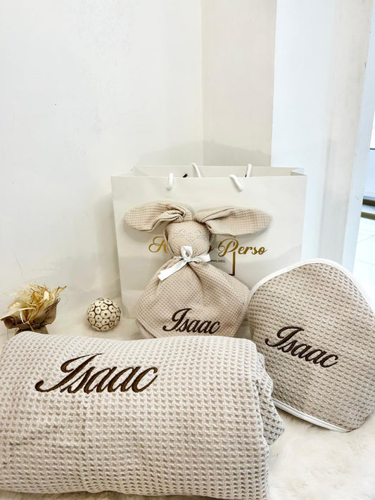 BOX KDO- Plaid personnalisable Cape de bain & Doudou