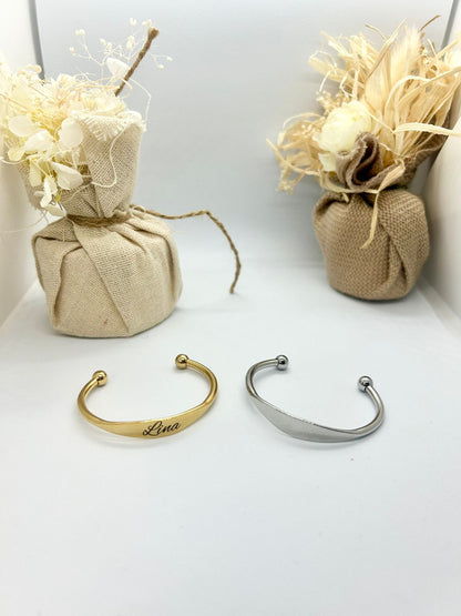 Jonc Naissance Personnalisé – Or ou Argent