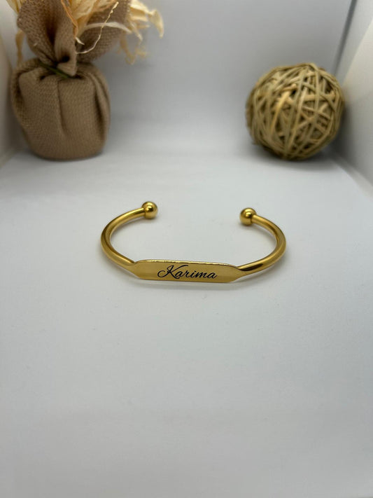Bracelet Jonc Personnalisé Gravé – Or ou Argent