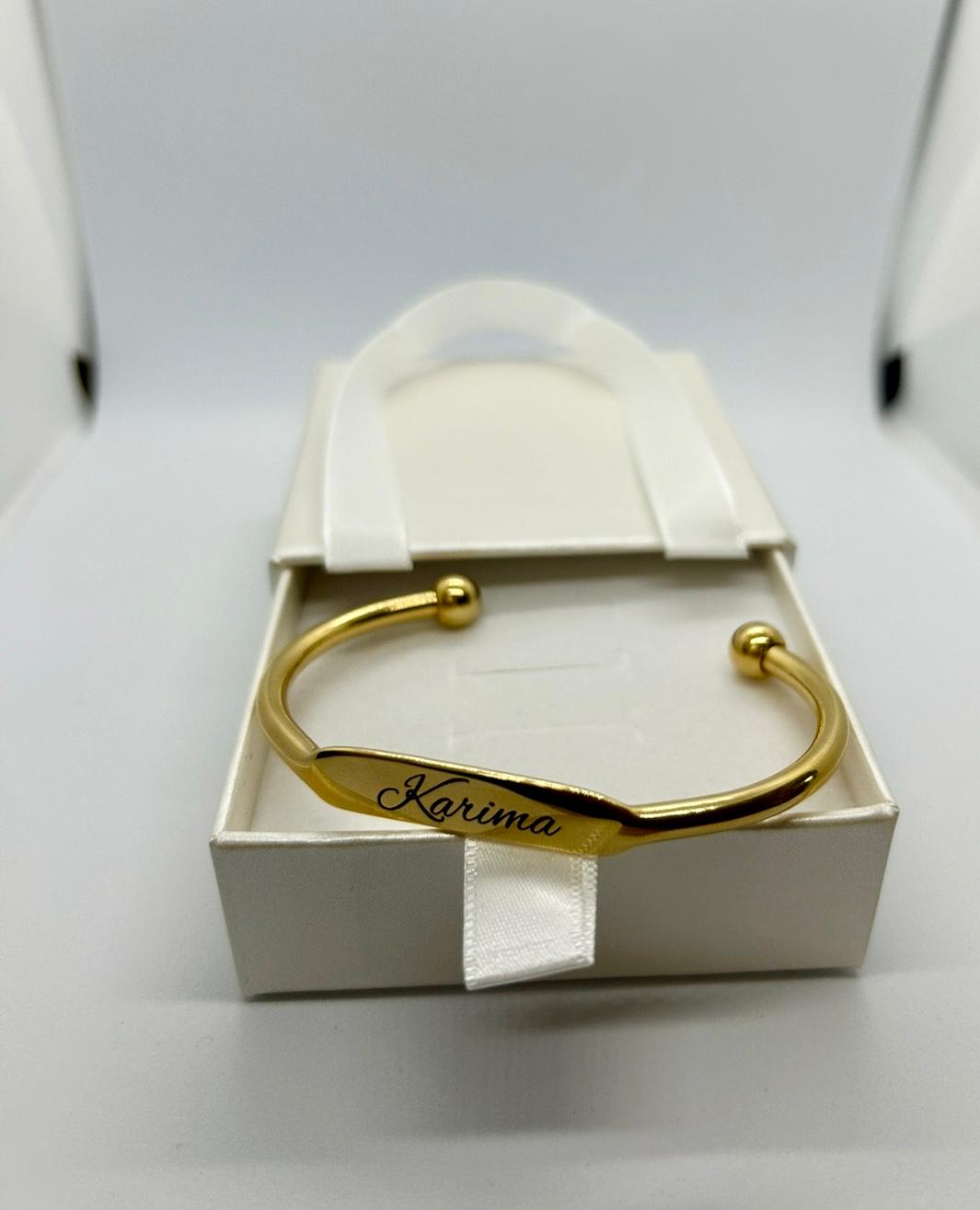 Bracelet Jonc Personnalisé Gravé – Or ou Argent