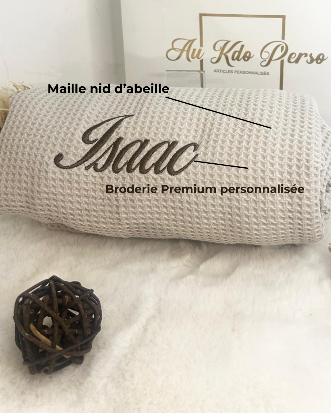 Plaid en coton nid d’abeille - AU KDO PERSO