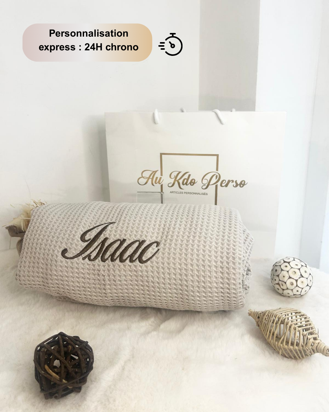 Plaid en coton nid d’abeille - AU KDO PERSO