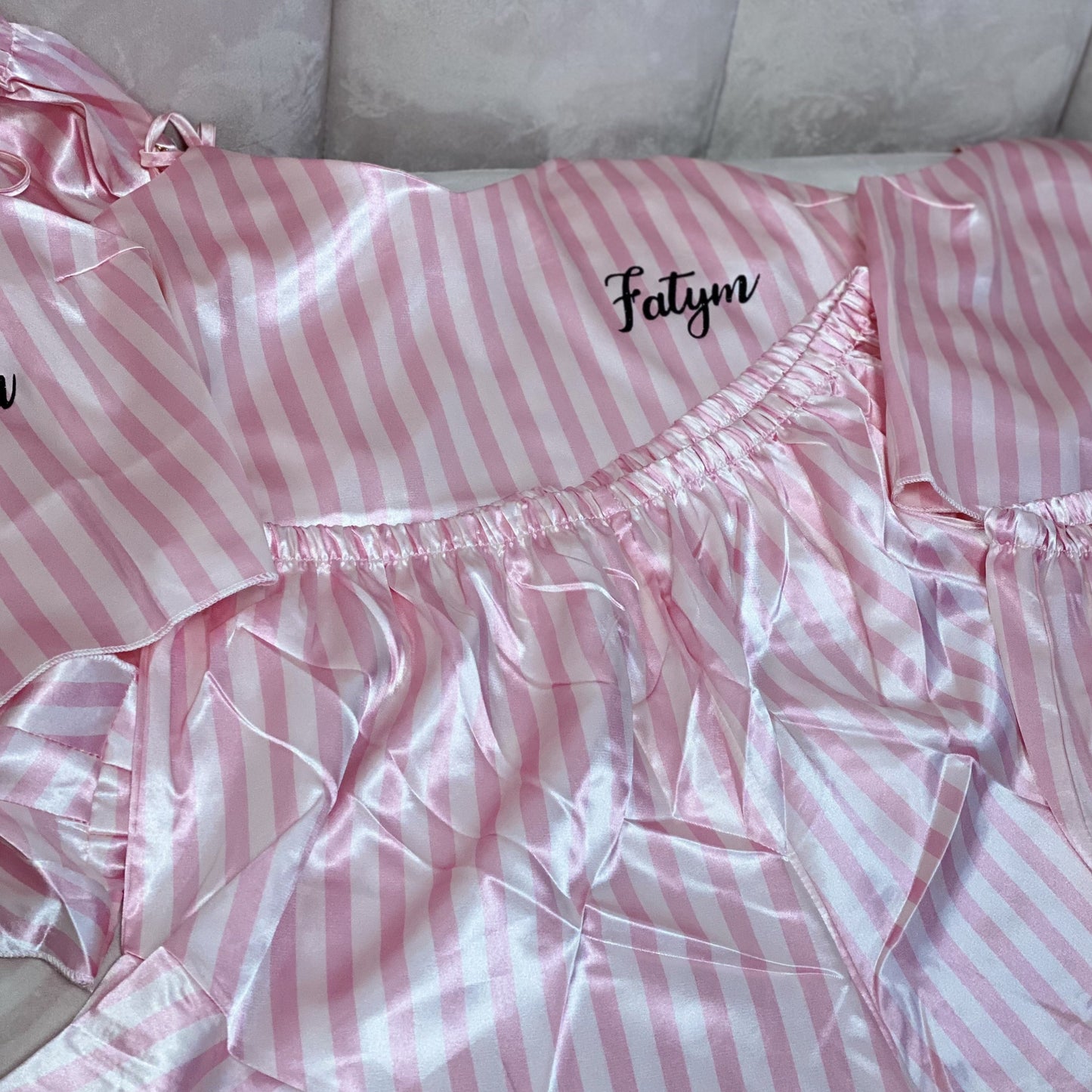 Pyjama Satin Top Nuisette & Shorty personnalisé