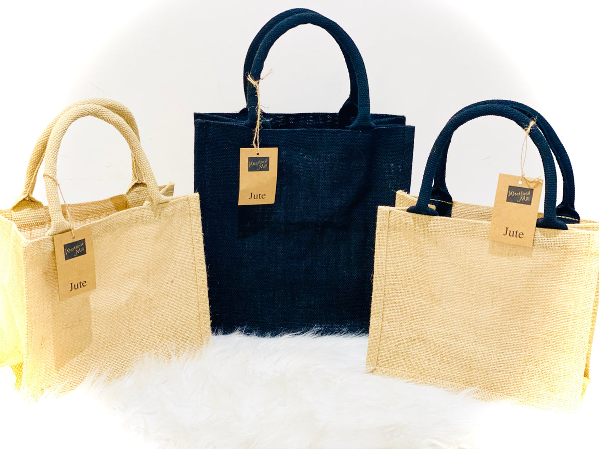 Sac en Jute Noir Personnalisé – Format Intermédiaire